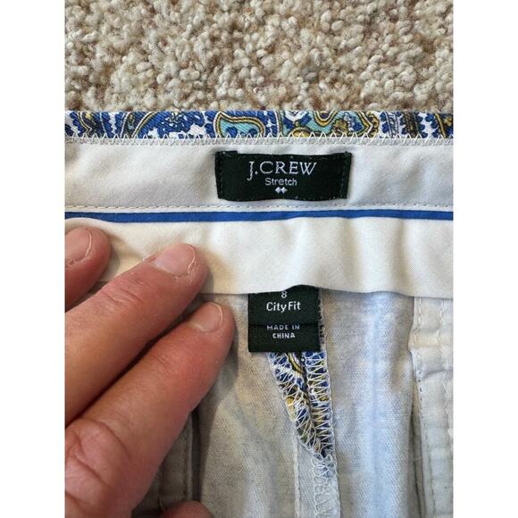 J. CREW dressy shorts, Size 8; Blue & Green Paisley print - Picture 3 of 11